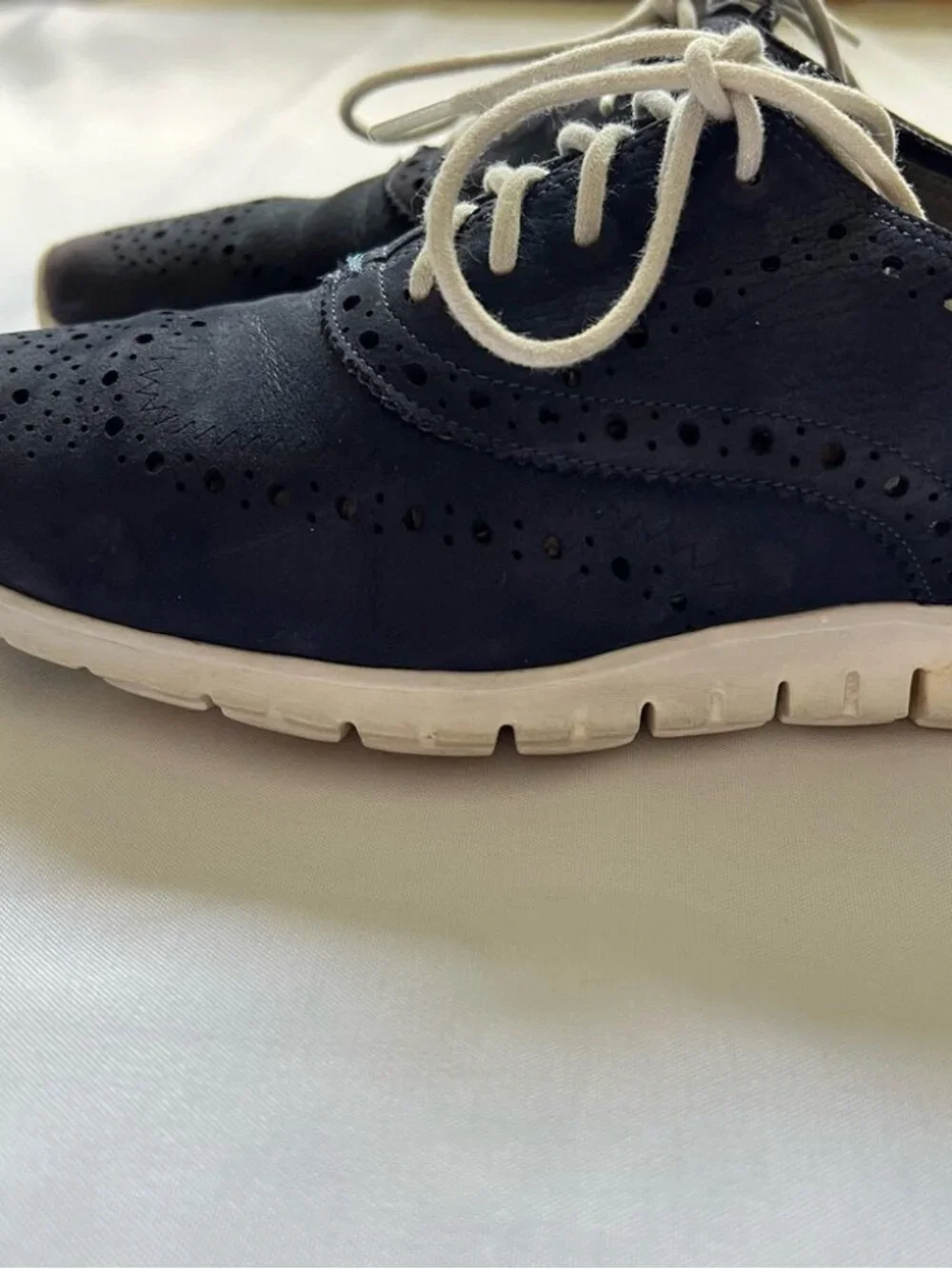 Women’s Cole Haan Navy Blue Suede Zero Grand Wingtip Oxfords Size 8.5